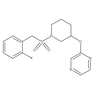 2-((1-((2-Fluorobenzyl)sulfonyl)piperidin-3-yl)oxy)pyrazine结构式