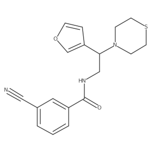 3-cyano-N-(2-(furan-3-yl)-2-thiomorpholinoethyl)benzamide结构式