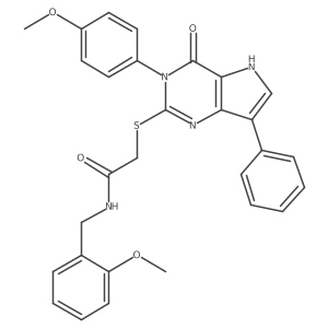 N-(2-methoxybenzyl)-2-((3-(4-methoxyphenyl)-4-oxo-7-phenyl-4,5-dihydro-3H-pyrrolo[3,2-d]pyrimidin-2-yl)thio)acetamide结构式