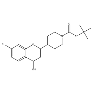 tert-butyl4-((2R,4R)-7-bromo-4-hydroxychroman-2-yl)piperidine-1-carboxylate结构式