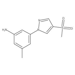 3-(4-methanesulfonyl-1H-pyrazol-1-yl)-5-methylaniline结构式