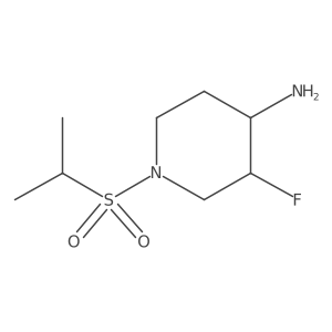 3-Fluoro-1-(propane-2-sulfonyl)piperidin-4-amine结构式