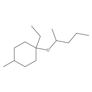 1-(Iodomethyl)-4-methyl-1-(pentan-2-yloxy)cyclohexane Structure