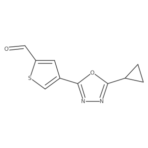 4-(5-Cyclopropyl-1,3,4-oxadiazol-2-yl)thiophene-2-carbaldehyde结构式