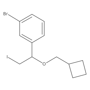 1-Bromo-3-[1-(cyclobutylmethoxy)-2-iodoethyl]benzene结构式