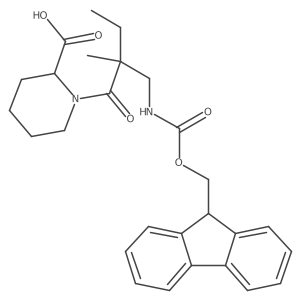 (2S)-1-{2-[({[(9H-fluoren-9-yl)methoxy]carbonyl}amino)methyl]-2-methylbutanoyl}piperidine-2-carboxylic acid结构式