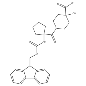 1-[1-({[(9H-fluoren-9-yl)methoxy]carbonyl}amino)cyclopentanecarbonyl]-4-hydroxypiperidine-4-carboxylic acid Structure