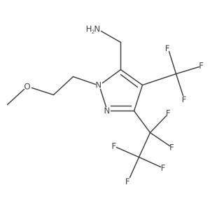 1-[1-(2-methoxyethyl)-3-(1,1,2,2,2-pentafluoroethyl)-4-(trifluoromethyl)-1H-pyrazol-5-yl]methanamine Structure