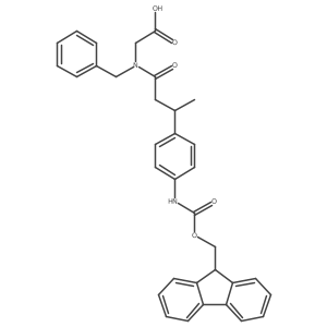 2-{N-benzyl-3-[4-({[(9H-fluoren-9-yl)methoxy]carbonyl}amino)phenyl]butanamido}acetic acid结构式