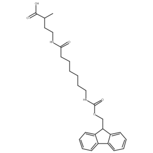 4-[7-({[(9H-fluoren-9-yl)methoxy]carbonyl}amino)heptanamido]-2-methylbutanoic acid结构式