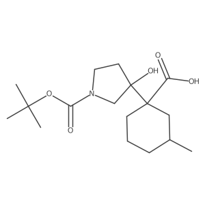 1-{1-[(Tert-butoxy)carbonyl]-3-hydroxypyrrolidin-3-yl}-3-methylcyclohexane-1-carboxylic acid Structure