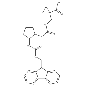 1-({2-[2-({[(9H-fluoren-9-yl)methoxy]carbonyl}amino)cyclopentyl]acetamido}methyl)cyclopropane-1-carboxylic acid结构式
