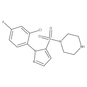 1-{[1-(2-chloro-4-fluorophenyl)-1H-pyrazol-5-yl]sulfonyl}piperazine结构式