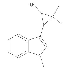 rac-(1R,3R)-2,2-dimethyl-3-(1-methyl-1H-indol-3-yl)cyclopropan-1-amine结构式