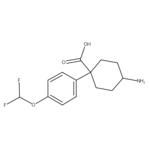 4-Amino-1-[4-(difluoromethoxy)phenyl]cyclohexane-1-carboxylic acid结构式
