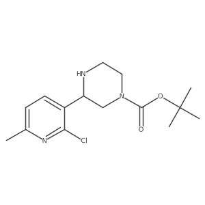 Tert-butyl 3-(2-chloro-6-methylpyridin-3-yl)piperazine-1-carboxylate结构式