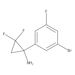 1-(3-Bromo-5-fluorophenyl)-2,2-difluorocyclopropan-1-amine结构式