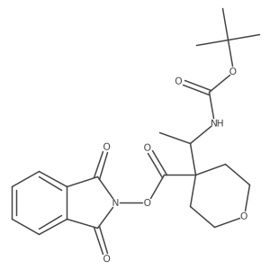 1,3-dioxo-2,3-dihydro-1H-isoindol-2-yl 4-(1-{[(tert-butoxy)carbonyl]amino}ethyl)oxane-4-carboxylate Structure