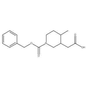 2-(4-Methyl-1-phenylmethoxycarbonylpiperidin-3-yl)acetic acid结构式
