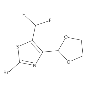 2-Bromo-5-(difluoromethyl)-4-(1,3-dioxolan-2-yl)-1,3-thiazole Structure