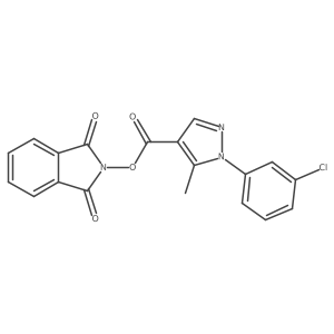 1,3-dioxo-2,3-dihydro-1H-isoindol-2-yl 1-(3-chlorophenyl)-5-methyl-1H-pyrazole-4-carboxylate结构式