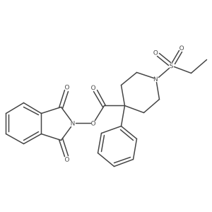 1,3-dioxo-2,3-dihydro-1H-isoindol-2-yl 1-(ethanesulfonyl)-4-phenylpiperidine-4-carboxylate结构式