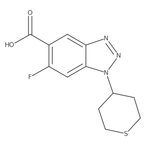 6-fluoro-1-(thian-4-yl)-1H-1,2,3-benzotriazole-5-carboxylic acid结构式