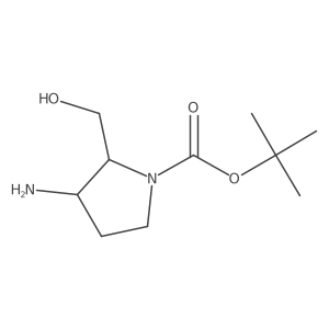 Tert-butyl 3-amino-2-(hydroxymethyl)pyrrolidine-1-carboxylate结构式