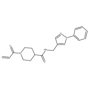 N-[(1-Phenylpyrazol-4-yl)methyl]-1-prop-2-enoylpiperidine-4-carboxamide结构式