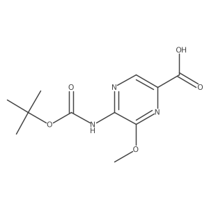 5-{[(Tert-butoxy)carbonyl]amino}-6-methoxypyrazine-2-carboxylic acid结构式