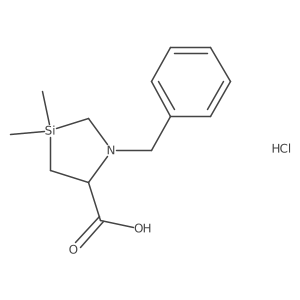 1-Benzyl-3,3-dimethyl-1,3-azasilolidine-5-carboxylic acid hydrochloride结构式