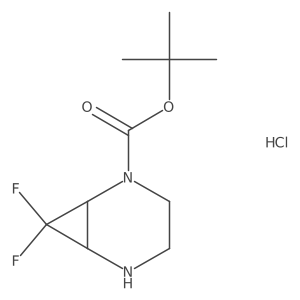 Tert-butyl 7,7-difluoro-2,5-diazabicyclo[4.1.0]heptane-2-carboxylate hydrochloride Structure