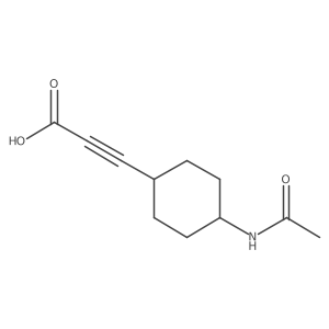 3-(4-Acetamidocyclohexyl)prop-2-ynoic acid Structure