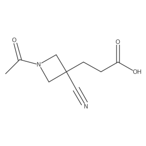 3-(1-Acetyl-3-cyanoazetidin-3-yl)propanoic acid Structure