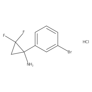 1-(3-Bromophenyl)-2,2-difluorocyclopropan-1-amine hydrochloride结构式