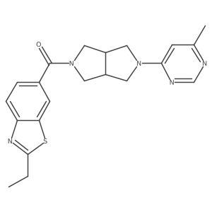 2-Ethyl-6-[5-(6-methylpyrimidin-4-yl)-octahydropyrrolo[3,4-c]pyrrole-2-carbonyl]-1,3-benzothiazole Structure