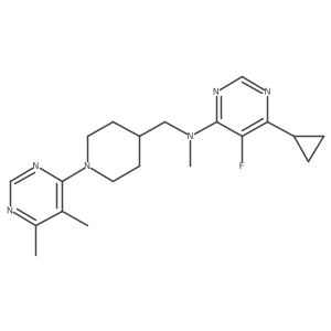 6-cyclopropyl-N-{[1-(5,6-dimethylpyrimidin-4-yl)piperidin-4-yl]methyl}-5-fluoro-N-methylpyrimidin-4-amine结构式