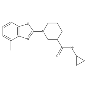 N-cyclopropyl-1-(4-methyl-1,3-benzothiazol-2-yl)piperidine-3-carboxamide结构式