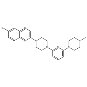 6-Chloro-2-{4-[4-(4-methylpiperazin-1-yl)pyrimidin-2-yl]piperazin-1-yl}quinoxaline结构式