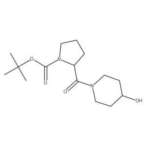 (R)-2-(4-hydroxy-piperidine-1-carbonyl)-pyrrolidine-1-carboxylic acid tert-butyl ester Structure