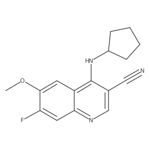 4-Cyclopentylamino-7-fluoro-6-methoxy-3-quinolinecarbonitrile Structure