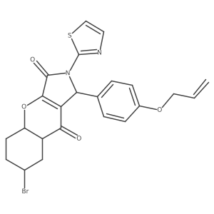 7-bromo-1-(4-prop-2-enoxyphenyl)-2-(1,3-thiazol-2-yl)-4a,5,6,7,8,8a-hexahydro-1H-chromeno[2,3-c]pyrrole-3,9-dione Structure