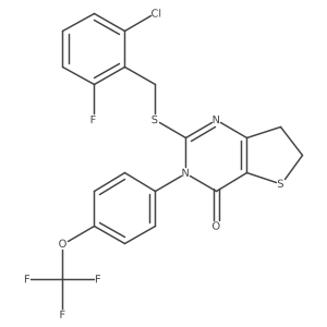 2-((2-chloro-6-fluorobenzyl)thio)-3-(4-(trifluoromethoxy)phenyl)-6,7-dihydrothieno[3,2-d]pyrimidin-4(3H)-one Structure