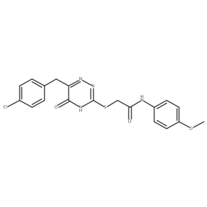 2-{[6-(4-chlorobenzyl)-5-hydroxy-1,2,4-triazin-3-yl]sulfanyl}-N-(4-methoxyphenyl)acetamide Structure