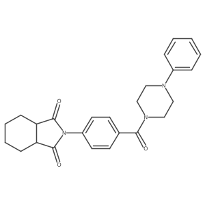 2-(4-(4-phenylpiperazine-1-carbonyl)phenyl)hexahydro-1H-isoindole-1,3(2H)-dione结构式
