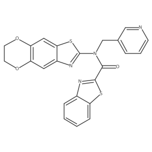 N-(6,7-dihydro-[1,4]dioxino[2',3':4,5]benzo[1,2-d]thiazol-2-yl)-N-(pyridin-3-ylmethyl)benzo[d]thiazole-2-carboxamide Structure