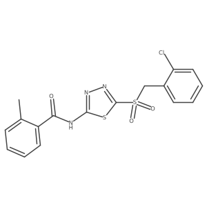 N-[(2E)-5-[(2-chlorobenzyl)sulfonyl]-1,3,4-thiadiazol-2(3H)-ylidene]-2-methylbenzamide Structure