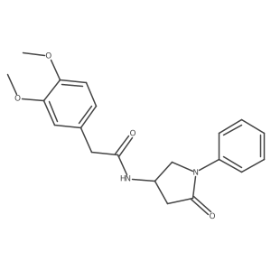 2-(3,4-dimethoxyphenyl)-N-(5-oxo-1-phenylpyrrolidin-3-yl)acetamide结构式