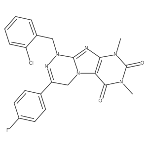 1-(2-chlorobenzyl)-3-(4-fluorophenyl)-7,9-dimethyl-7,9-dihydro-[1,2,4]triazino[3,4-f]purine-6,8(1H,4H)-dione Structure