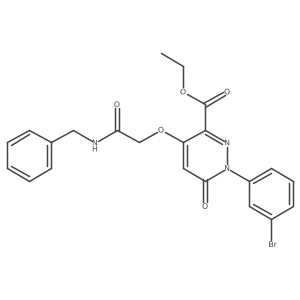 Ethyl 4-(2-(benzylamino)-2-oxoethoxy)-1-(3-bromophenyl)-6-oxo-1,6-dihydropyridazine-3-carboxylate Structure
